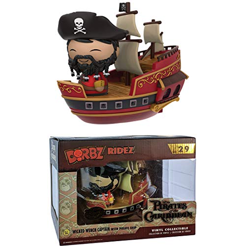 Wicked Wench Captain w/ Pirate Ship (Treasure Exclusive): Fun ko Dorbz Ridez Vinyl Figure Bundle with 1 Compatible Theme Trading Card (#029)
